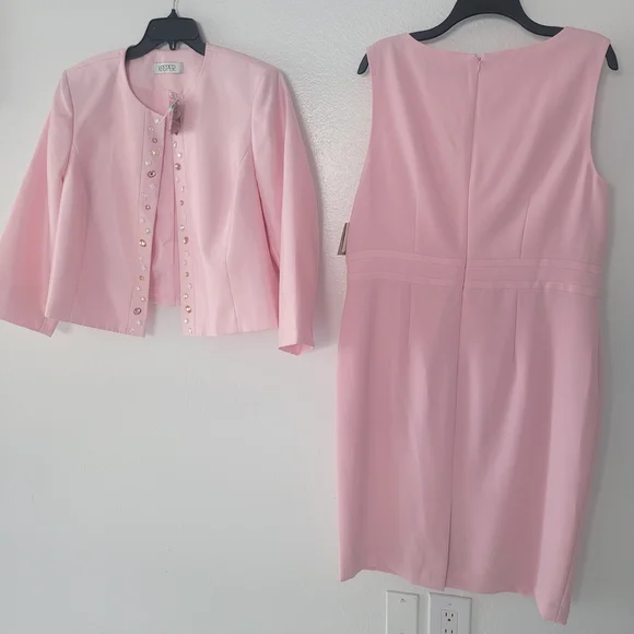 Chic Tutu Pink Dress and Jacket Set By Kasper Size 14/16 - Picture 14 of 16